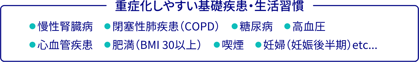 重症化しやすい基礎疾患・生活習慣