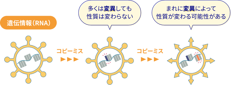 新型コロナウイルスの変異（イメージ）